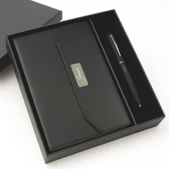Coffret Cadeau Élégant Noir - Agenda & Stylo Personnalisés vue 1