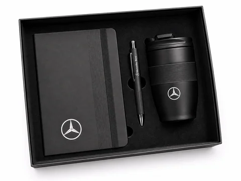 Coffret Noble Noir - Carnet, Stylo & Thermos Personnalisés – coffret signature personnalisé au Maroc | Giftshouse