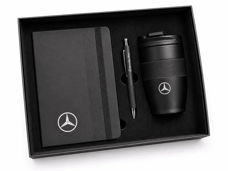 Coffret Noble Noir - Carnet, Stylo & Thermos Personnalisés – coffret signature personnalisé au Maroc | Giftshouse