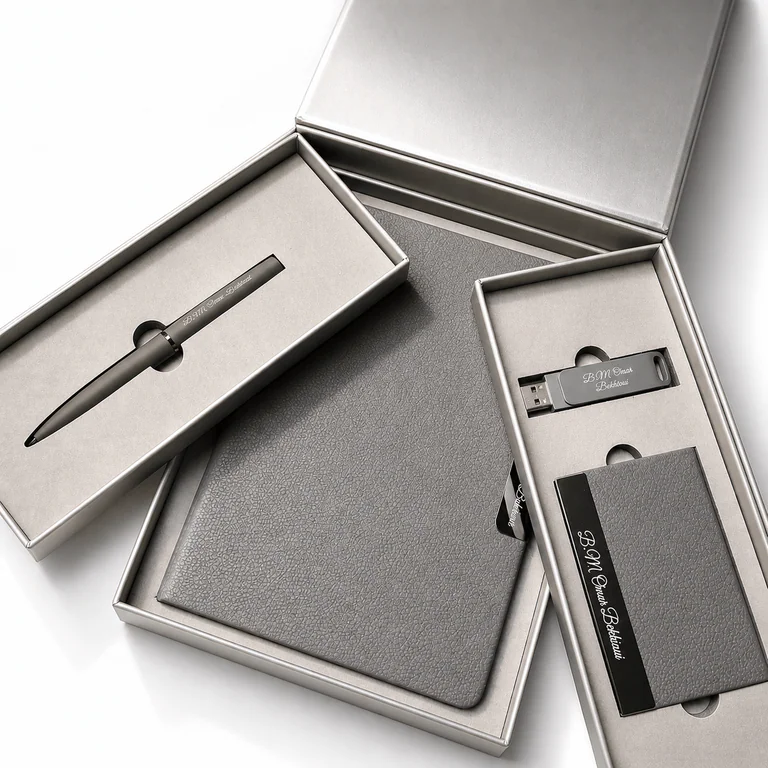 Coffret Shadow Wings - Carnet, Stylo & Porte-cartes Personnalisés – coffret signature personnalisé au Maroc | Giftshouse