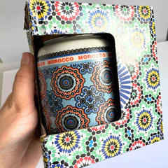 Mug Marocain avec Couvercle Inox – Motif Zellij vue 2
