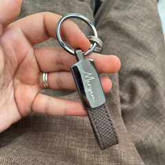 Porte-clés Marron Élégant Personnalisé vue 2