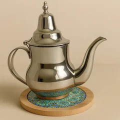 Sous-théière / Sous-tasse Zellij Marocain – Bois & Mosaïque vue 2