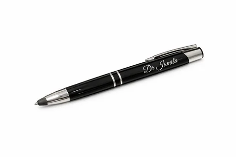 Stylo Métallique Élégance Noire – papeterie & bureau personnalisé au Maroc | Giftshouse
