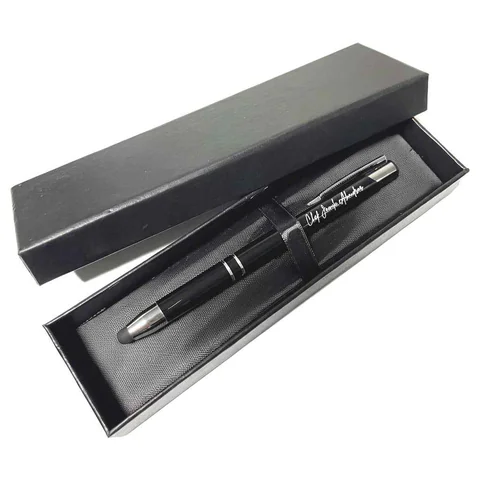 Stylo personnalisé avec boîte - Noir – cadeau personnalisé personnalisé au Maroc | Giftshouse