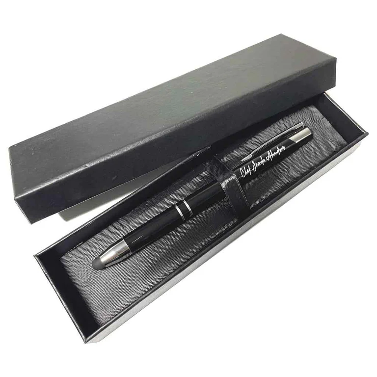 Stylo personnalisé avec boîte - Noir – cadeau personnalisé personnalisé au Maroc | Giftshouse