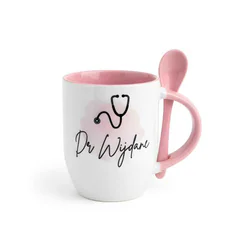 Tasse Rose Personnalisée avec Cuillère vue 1